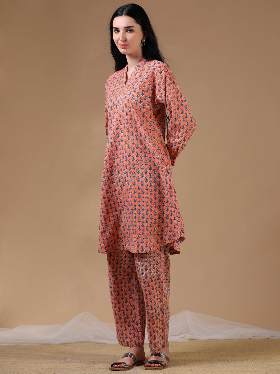 Coral Full Sleeve Casual Wear Co-ords