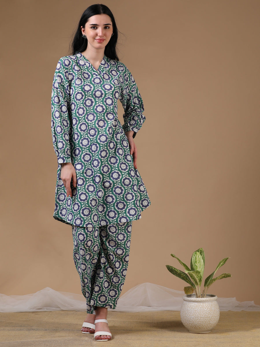 Green Full Sleeve Casual Wear Co-ords