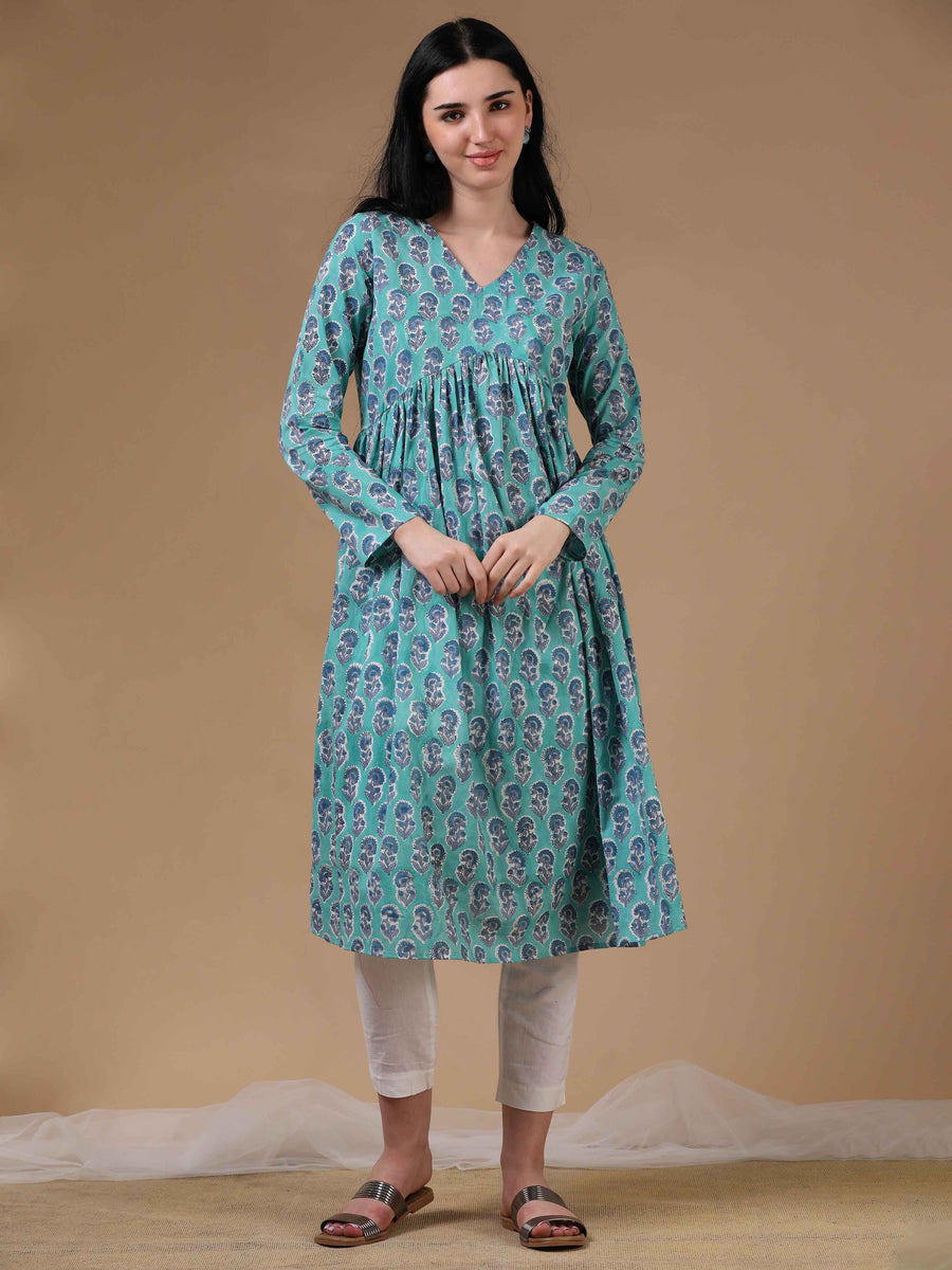 Light Green Full Sleeves Casual Wear Kurta