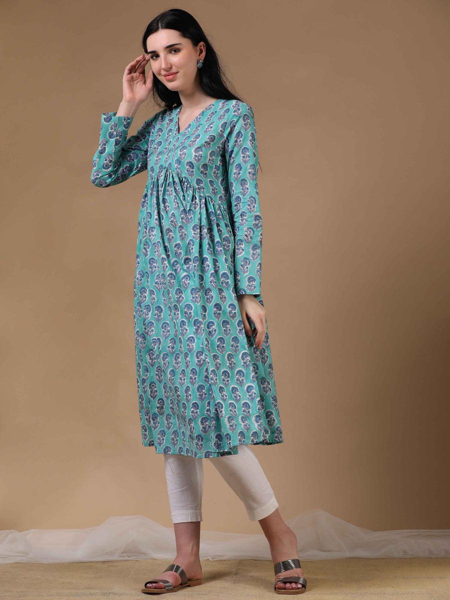 Light Green Full Sleeves Casual Wear Kurta