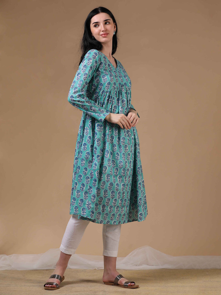 Light Green Full Sleeves Casual Wear Kurta