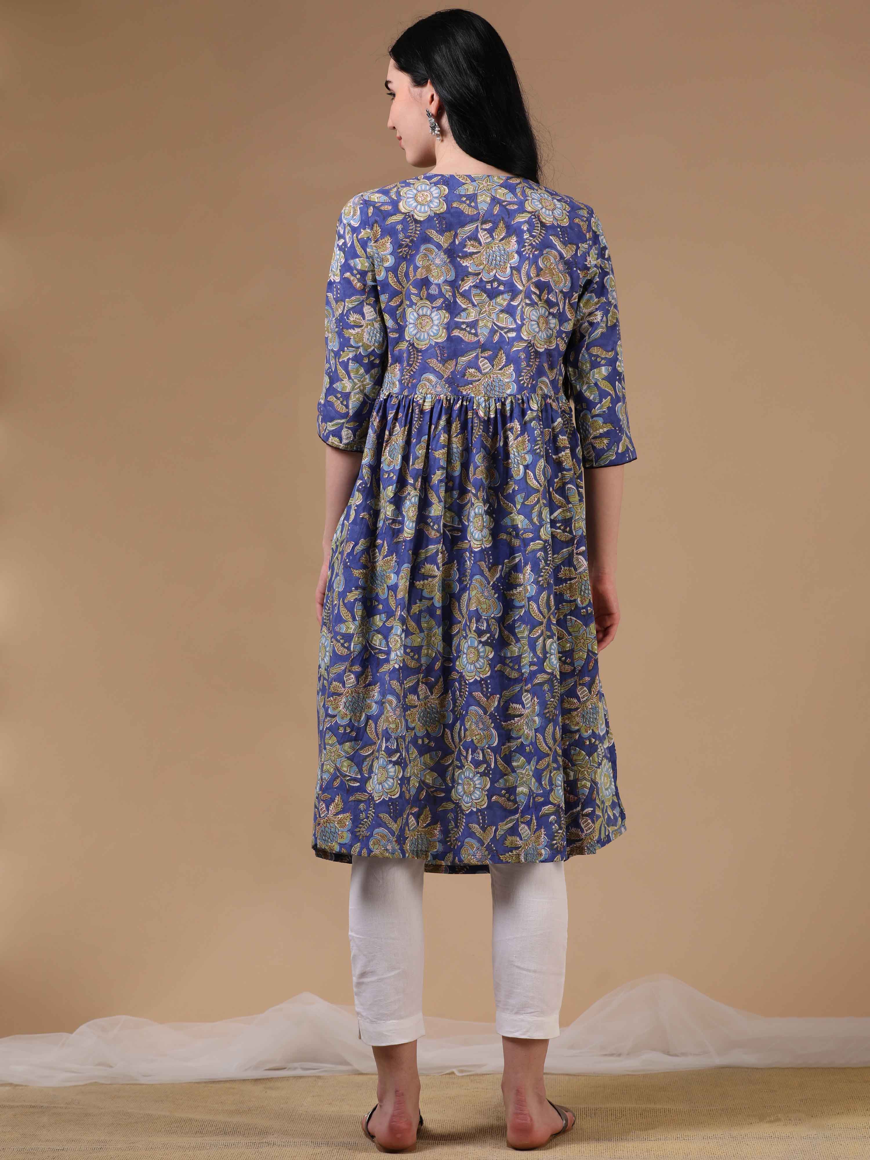 Blue Full Sleeves Casual Wear Kurta