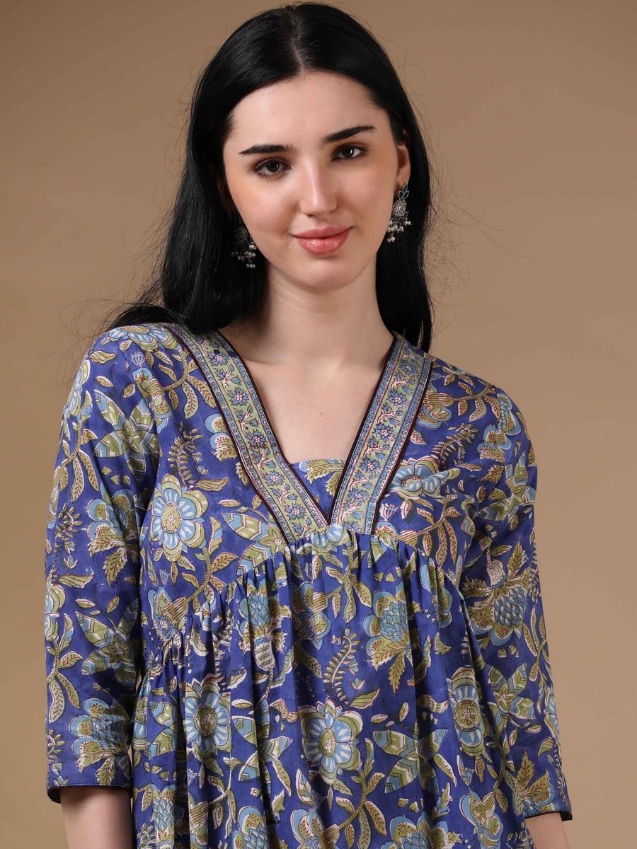 Blue Full Sleeves Casual Wear Kurta