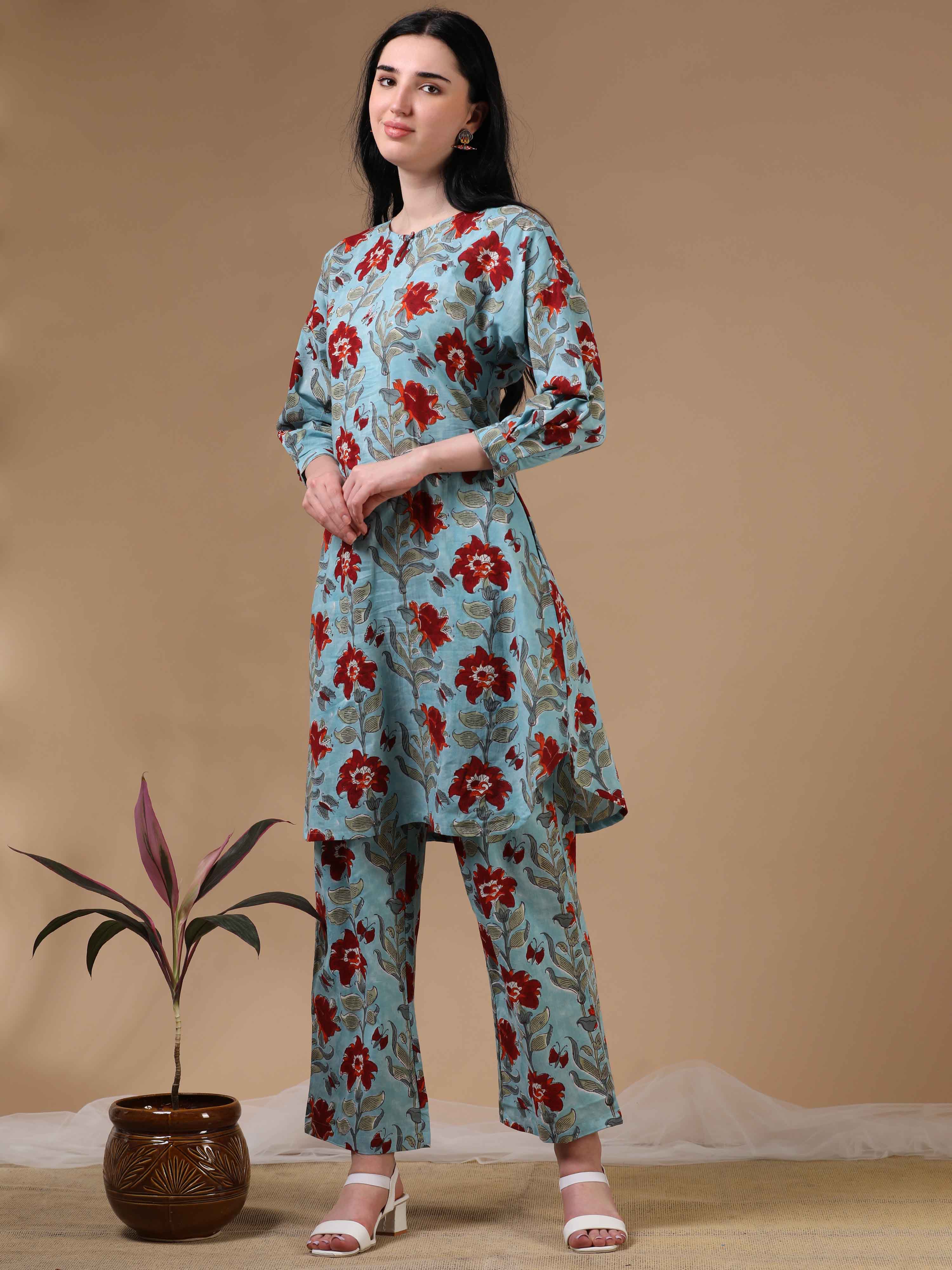 Aqua 3/4th Sleeves Casual Wear Co-ords