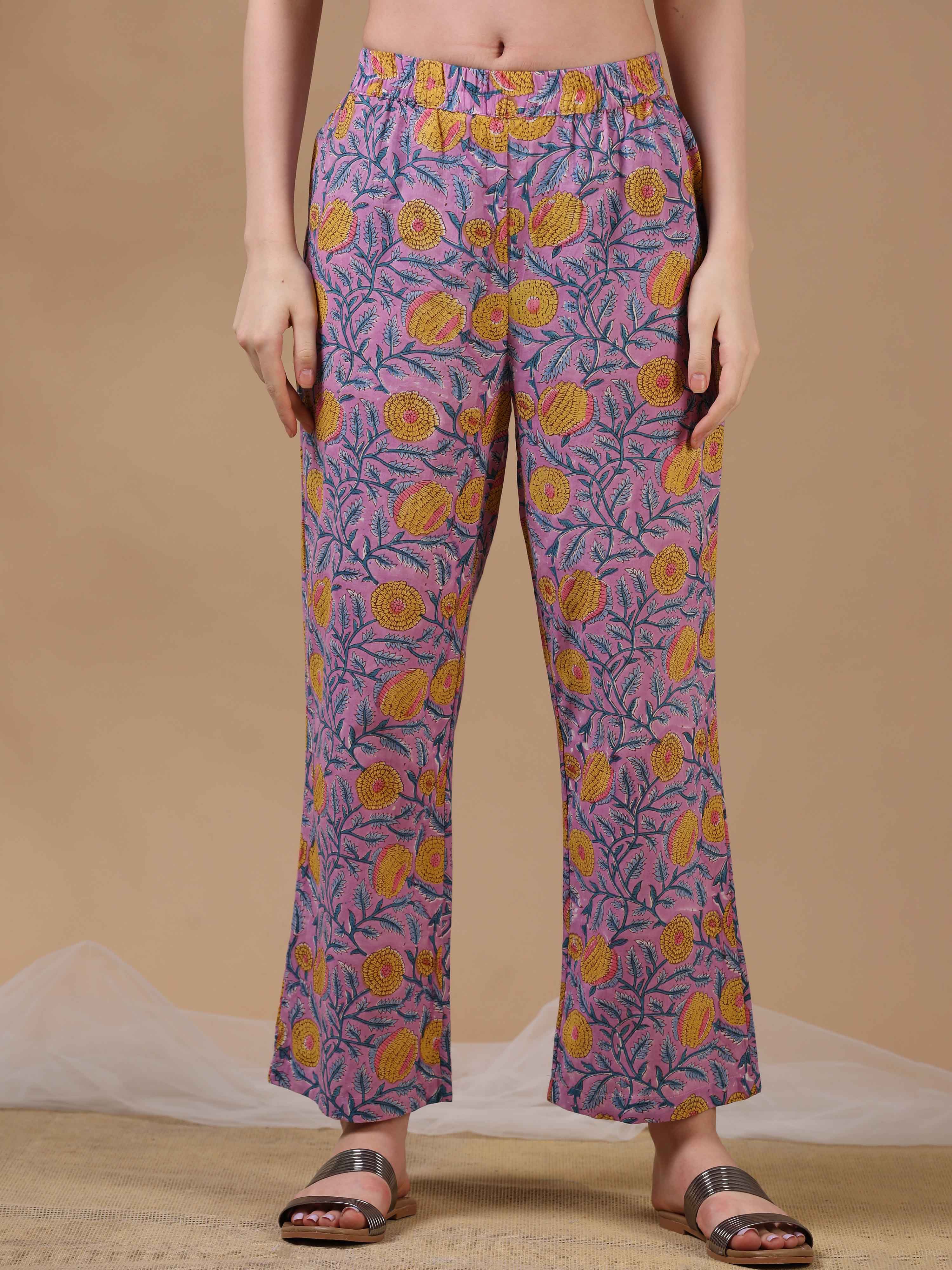 Purple 3/4th Sleeves Casual Wear Co-ords