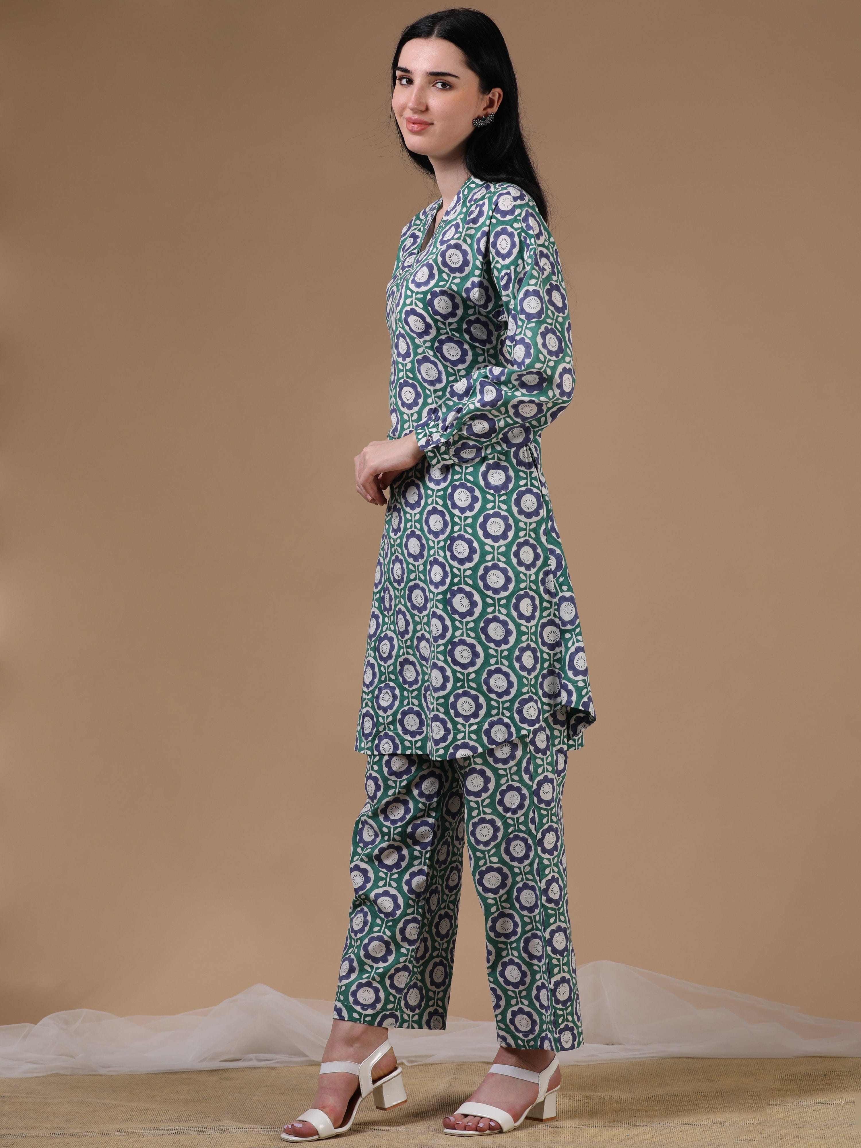 Green Full Sleeve Casual Wear Co-ords