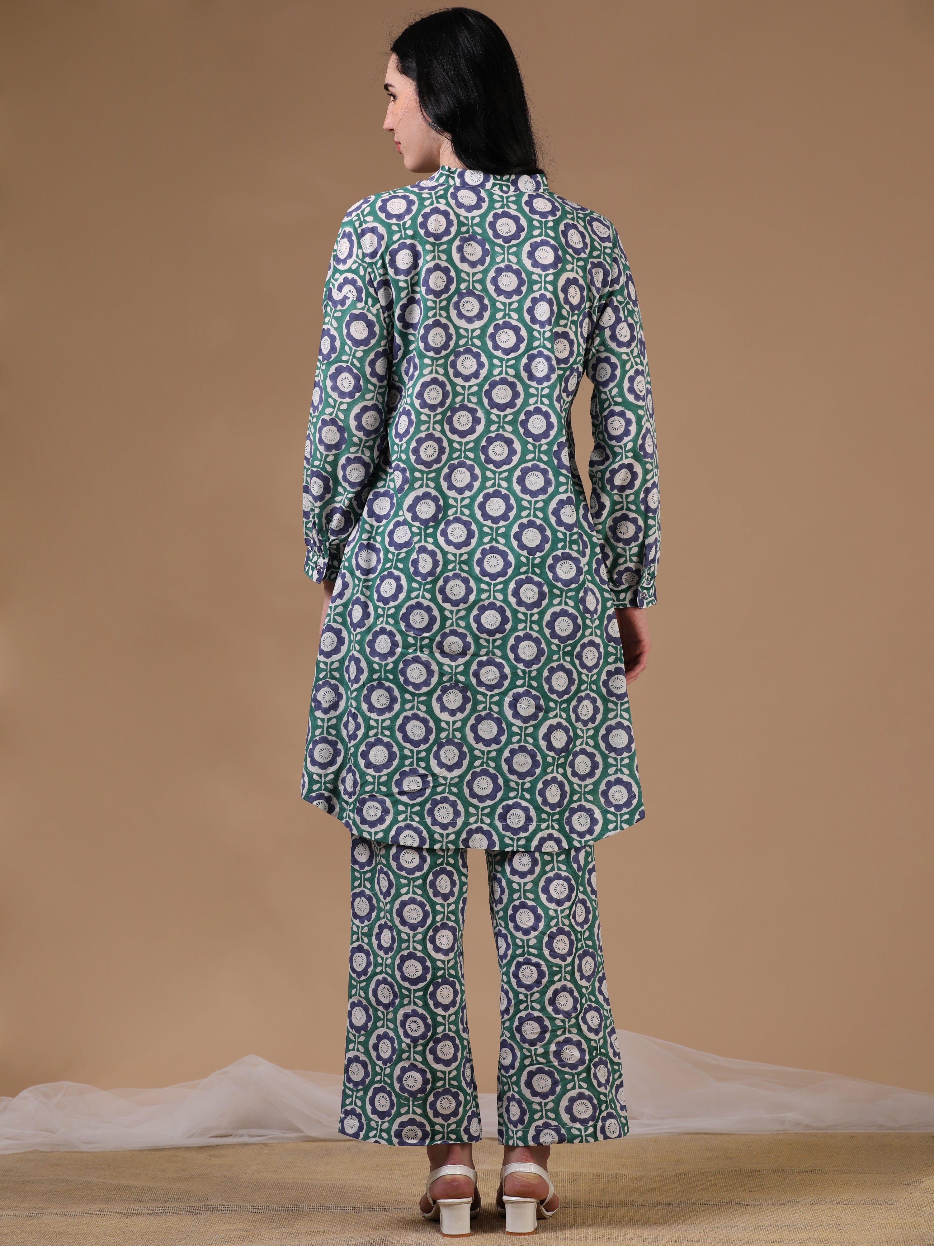 Green Full Sleeve Casual Wear Co-ords