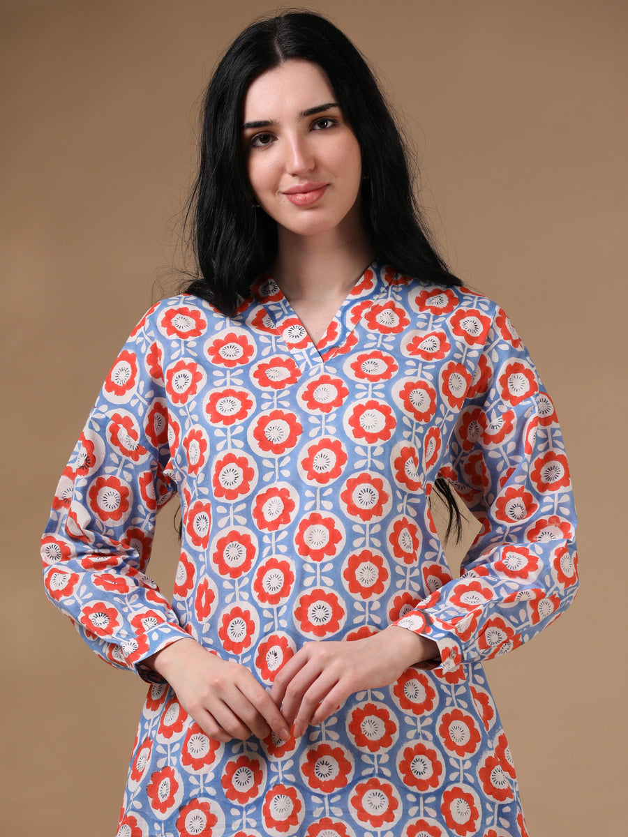 Blue Full Sleeve Casual Wear Co-ords