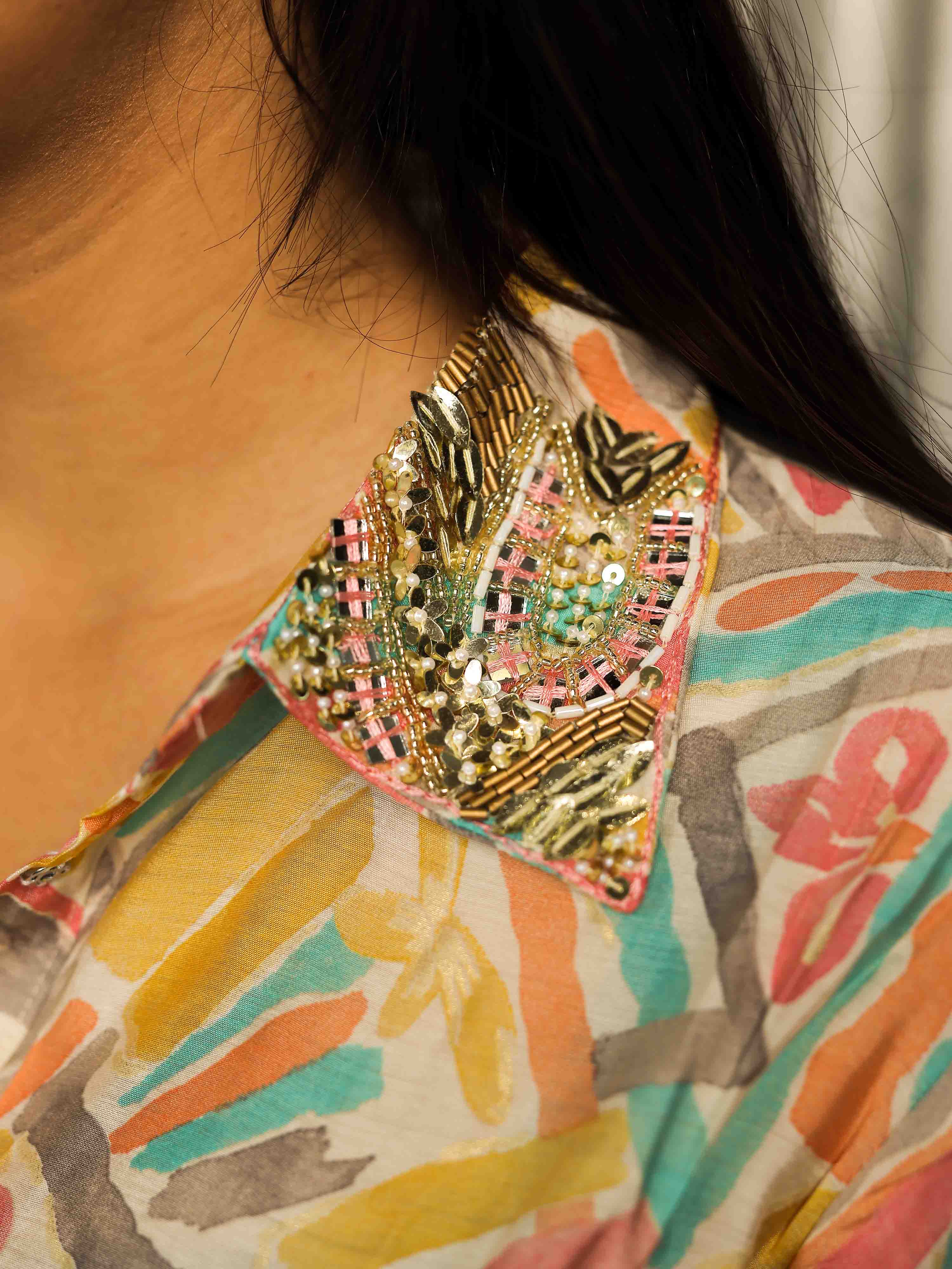 Multi Colour 3/4th Sleeve Co-ords Set