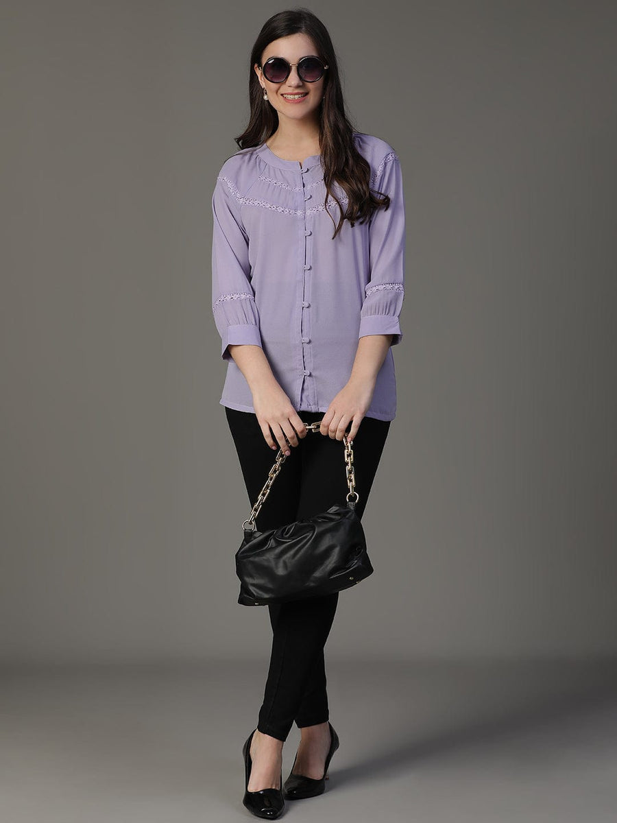 Lavender 3/4th Raglan sleeve Daily Wear Top