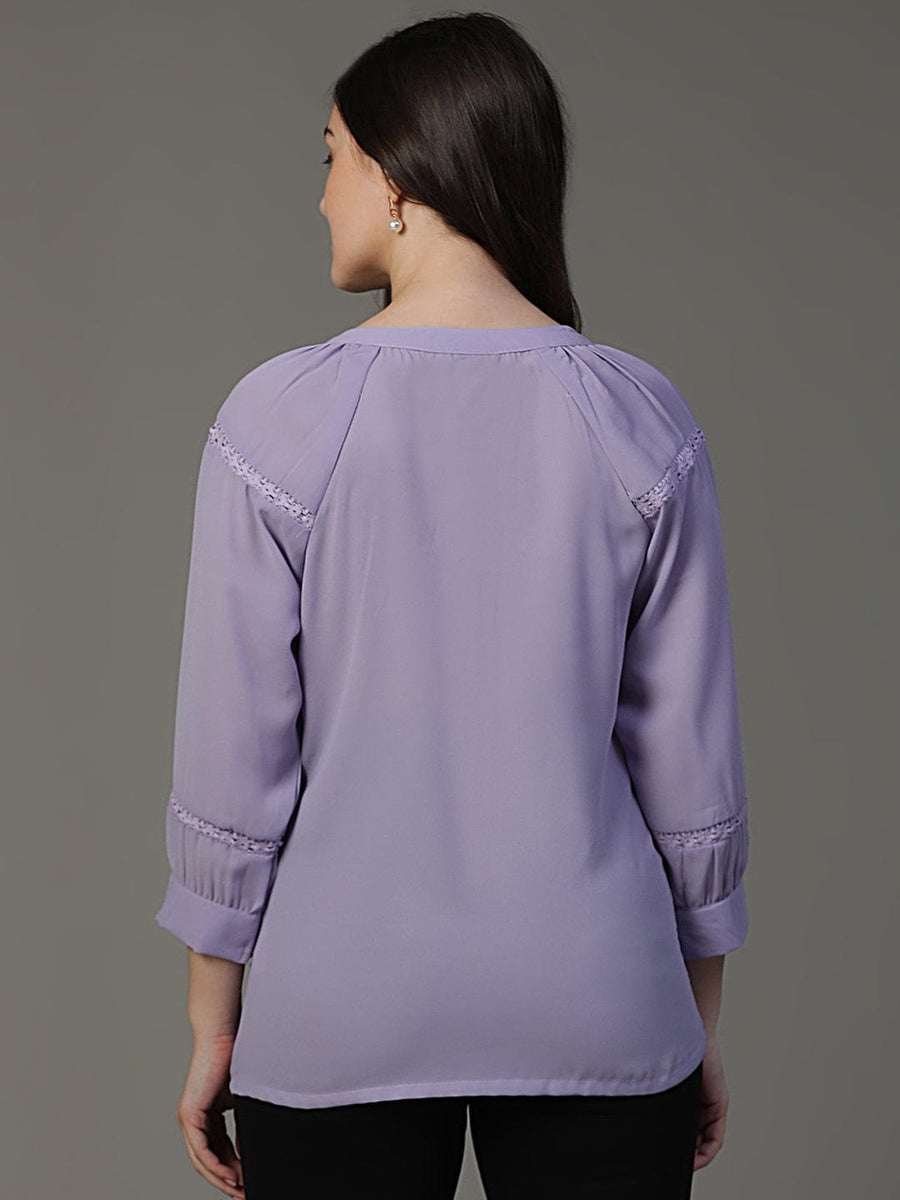 Lavender 3/4th Raglan sleeve Daily Wear Top