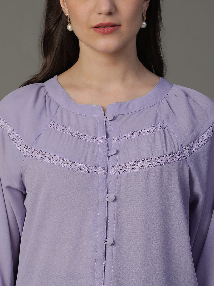 Lavender 3/4th Raglan sleeve Daily Wear Top