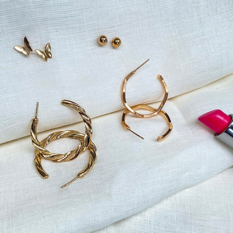 Golden Charm - Pack of 4 Earrings