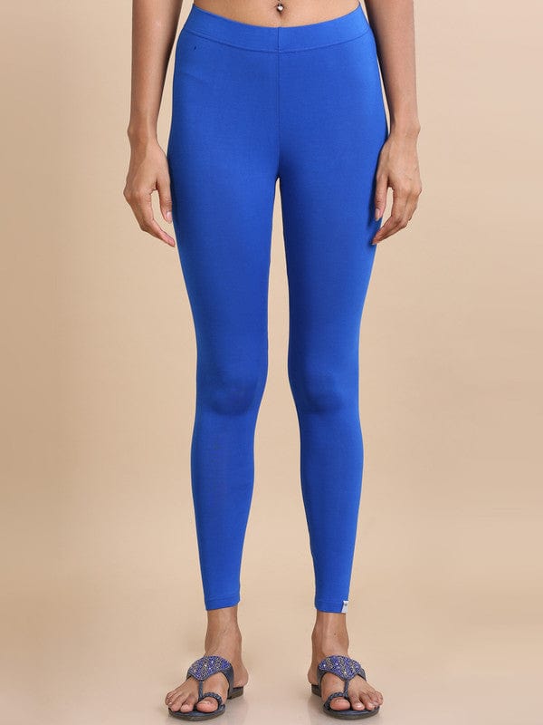 Ink blue Single jersey Solid Slim fit Ankle length Legging