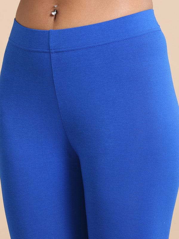 Ink blue Single jersey Solid Slim fit Ankle length Legging