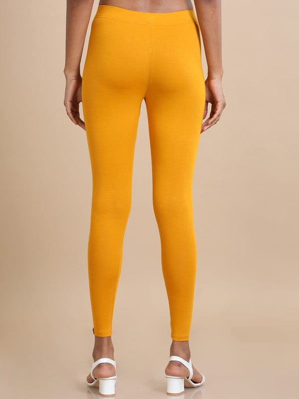 Mustard Single jersey Solid Slim fit Ankle length Legging