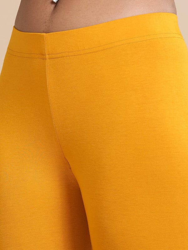 Mustard Single jersey Solid Slim fit Ankle length Legging