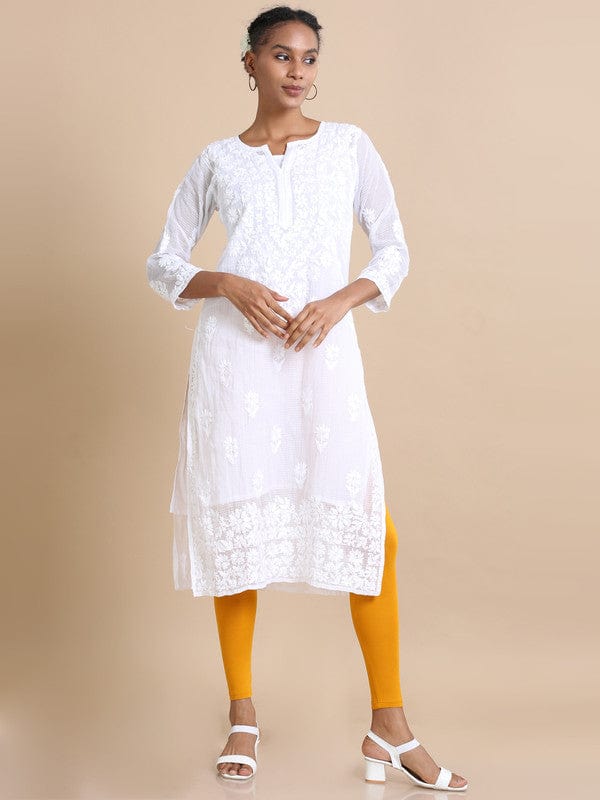 Mustard Single jersey Solid Slim fit Ankle length Legging